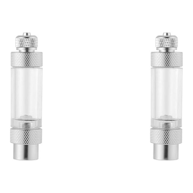 Maytalsory Aquarium Aluminum Bubble Counter with Check Valve for Co2 Diffuser Regulator silver 8cm 2Set