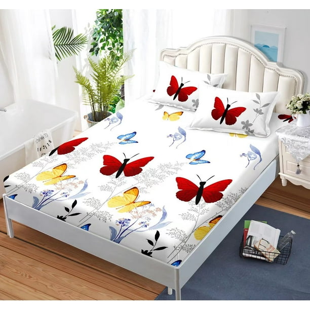 Fitted Sheet Flower Painting Highend Decorative Pattern Printed Bedding