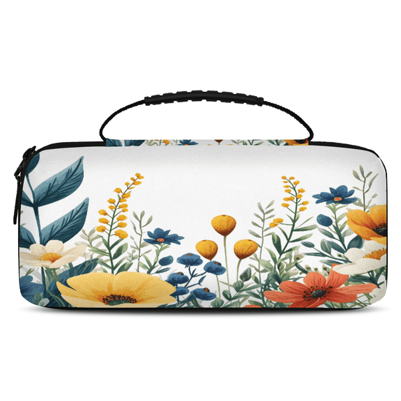 Herdesigns Watercolor Floral Carry Case Compatible with Nintendo Switch 2, with 20 Game Card Slots, Colorful Flower Portable Travel Carrying Case Pouch for Accessories & Games