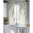 thumbnail image 5 of Green Leaves Sheer Curtains 54 Inch Length 2 Panels Set for Living Room/Bedroom, Summer Botanical Kitchen Curtains with Grommet Semi-Sheer Curtains Drapes Voile Window Treatments 42"x54"x2, 5 of 7