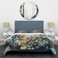 thumbnail image 3 of Designart "Boho Dance Captivating II" Abstract Bedding Covert Set - Bohemian Blue Geometric Bed Set With 1 Sham, 3 of 6