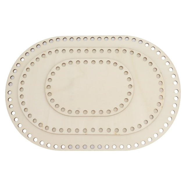 Wooden Crochet Bag Bottom, Oval Wooden Basket Bottom Simple Style Firm Clear Texture For Backpacks