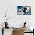 thumbnail image 4 of Room Decor 1pc Snowboarder Metal Wall Art, Frameless Iron Tin Sign, Weatherproof Vivid Colorful Snowboarding Print, 8x12 Inches, for Home Decor, 4 of 7