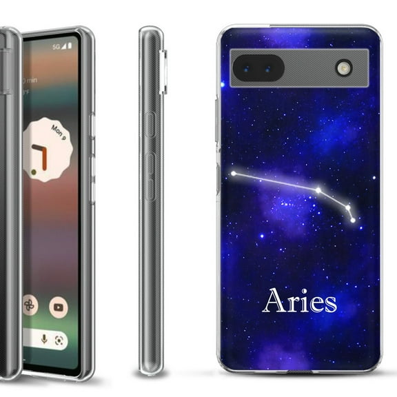 Slim-Fit Gel TPU Phone Case for Google Pixel 6a, by OneToughShield ® - Zodiac / Aries