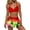 Red, variant on Women's High Waisted Ruffle Printed Bikini Set, Padded Cups & Wire-Free, Sexy Two-Piece Swimsuit, High Waisted Bikini Sets for Women,Blue M