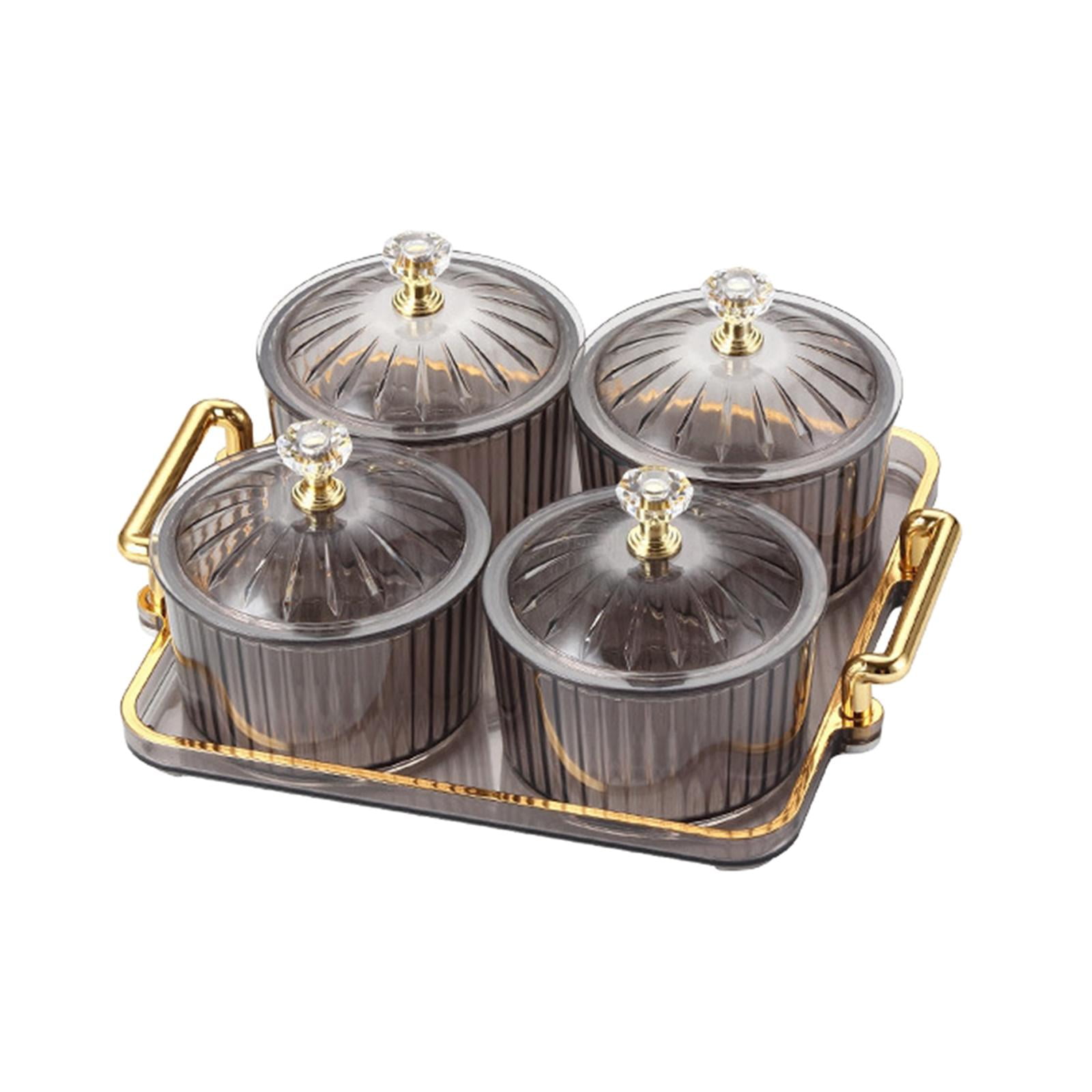 Divided Serving Platter Snack Serving Tray with Stand Nuts Tray for