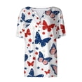 thumbnail image 4 of VKOYWKM 4th of July Shirt for Women Patriotic American Flag Henley Shirts Independence Day Short Sleeve T-Shirts Casual Button V Neck Star Stripe Graphic Tees Tunic Tops, 4 of 9