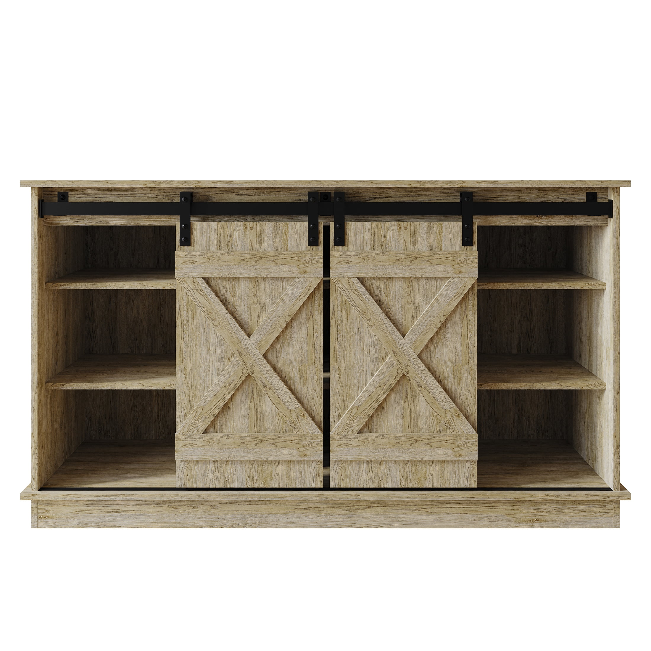 Castle Place Vintage 54" TV Stand Console for TVs up to 65", Sanremo Light Oak