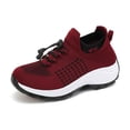thumbnail image 3 of Xiaoxatg Women's Sneakers Breathable Knit -On Casual Shoes for Walking Running Yoga Gym Beach Comfortable Non- Lightweight Fashion Footwear 6.5 Wine, 3 of 9