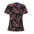 thumbnail image 4 of Naloa Orchids Flowers Print T-Shirts Short Sleeve V Neck Tees for Women Fashion Tops Trendy Lightweight Soft Casual Summer Outfits Clothes, 4 of 5