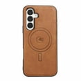 thumbnail image 4 of Magnetic Case for Samsung Galaxy S25 Luxury Premium PU Leather [Compatible with MagSafe] Shockproof Slim Anti-Scratch Dust-Proof Lightweight Phone Cover For Samsung Galaxy S25,Brown, 4 of 5