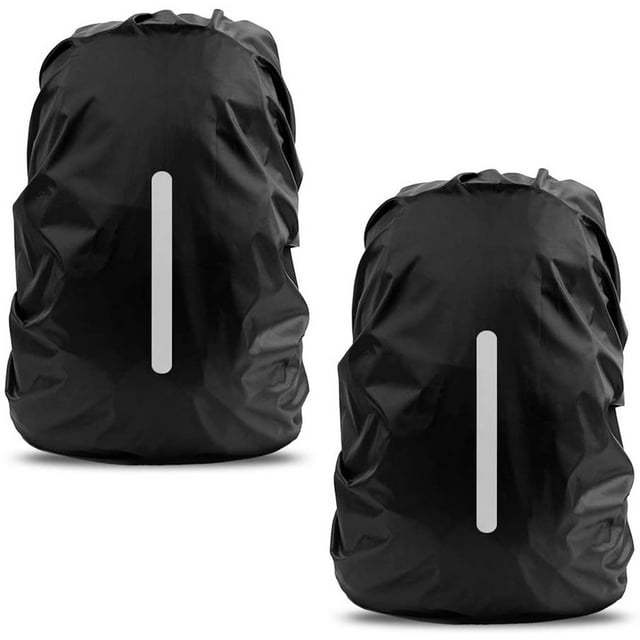Jinsinto Sac à Dos d'École 2 Pack Couverture de Pluie Imperméable à l'Eau en Plein Air Camping Randonnée Sac à Dos avec Bandes Réfléchissantes