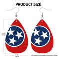 thumbnail image 3 of Tennessee Flag Leather Teardrop Earring Lightweight Drop Earrings For Women, 3 of 6