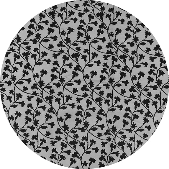 Ahgly Company Indoor Round Oriental Gray Industrial Area Rugs, 3' Round