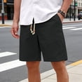 thumbnail image 3 of Mens Shorts Summer Casual Elastic Waist Wide Straight Leg Relaxed Fit Lightweight Shorts with Pockets, 3 of 9