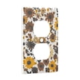 thumbnail image 2 of Yayeee Duplex Wall Plate 1-Gang 4.5"x2.7" Home Receptacle Light Switch Decorative Outlet Cover, Brown Flowers, 2 of 7