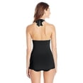 thumbnail image 2 of New  9262-1 Coco Rave Womens Black Ruched Halter Swimdress Swimsuit Large 36C Cups, 2 of 2