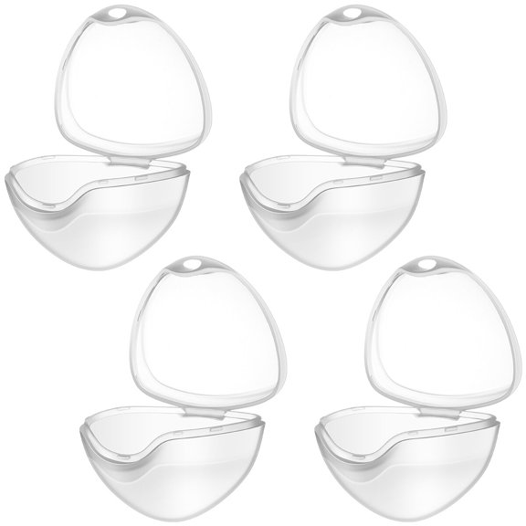 Frcolor 4Pcs Portable Transparent Pacifier Storage Box Clip Container Baby Infant Toddler Pacifier Case