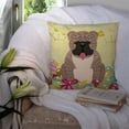 thumbnail image 3 of Carolines Treasures BB6126PW1414 Easter Eggs English Bulldog Grey Brindle Fabric Decorative Pillow, 3 of 4