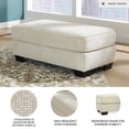 thumbnail image 2 of Signature Design by Ashley Monaghan Ottoman, Sandstone Chenille Upholstered Living Room Footrest, 2 of 8