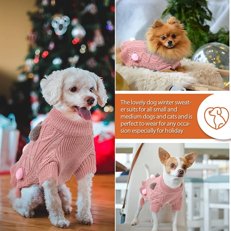 winter dress for dogs Sweater With Bowtie Sweater Clothes Knitted Girls Pet Clothes Small for Small Medium Dogs Cats Size:XL_26-28 Easy to Wear Bridesmaid Dresses: Styles, Lengths global-end_use-Every Occasion