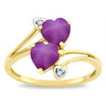 thumbnail image 2 of Star K � 6mm Created Star Ruby Two Double Hearts Bypass Promise Ring, 2 of 9