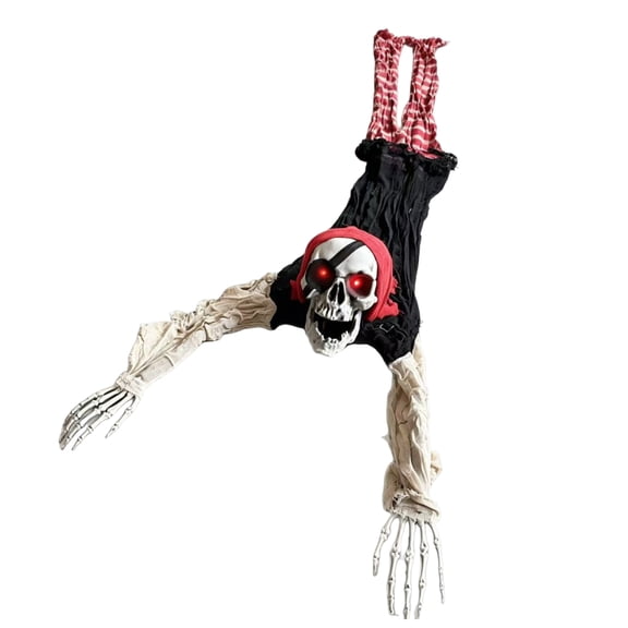 55-Inch Animated Pirate Ghost Halloween Prop, Creeping Skeleton Figure with Spooky Sound & Glowing LED Eyes, Outdoor Yard Lawn Decoration