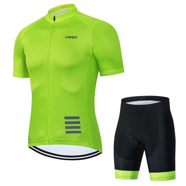 Chaquetón Lixada Hombres Ciclismo Jersey Conjunto Transpirable Manga Corta Bicicleta Camisa con Pant Lixada Chaquetón