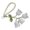 White, variant on Eye Catching Crocheted Flower Keyring Handmade Knitted Florals Bag Pendant Pearls Charm Jewelry for Key and Backpacks
