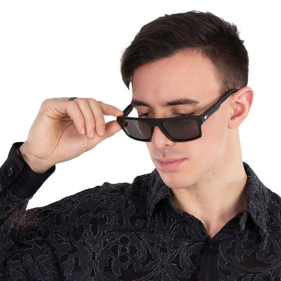 Tommy Hilfiger Polarized Grey Rectangular Men's Sunglasses TH 1977/S 0003/M9 55