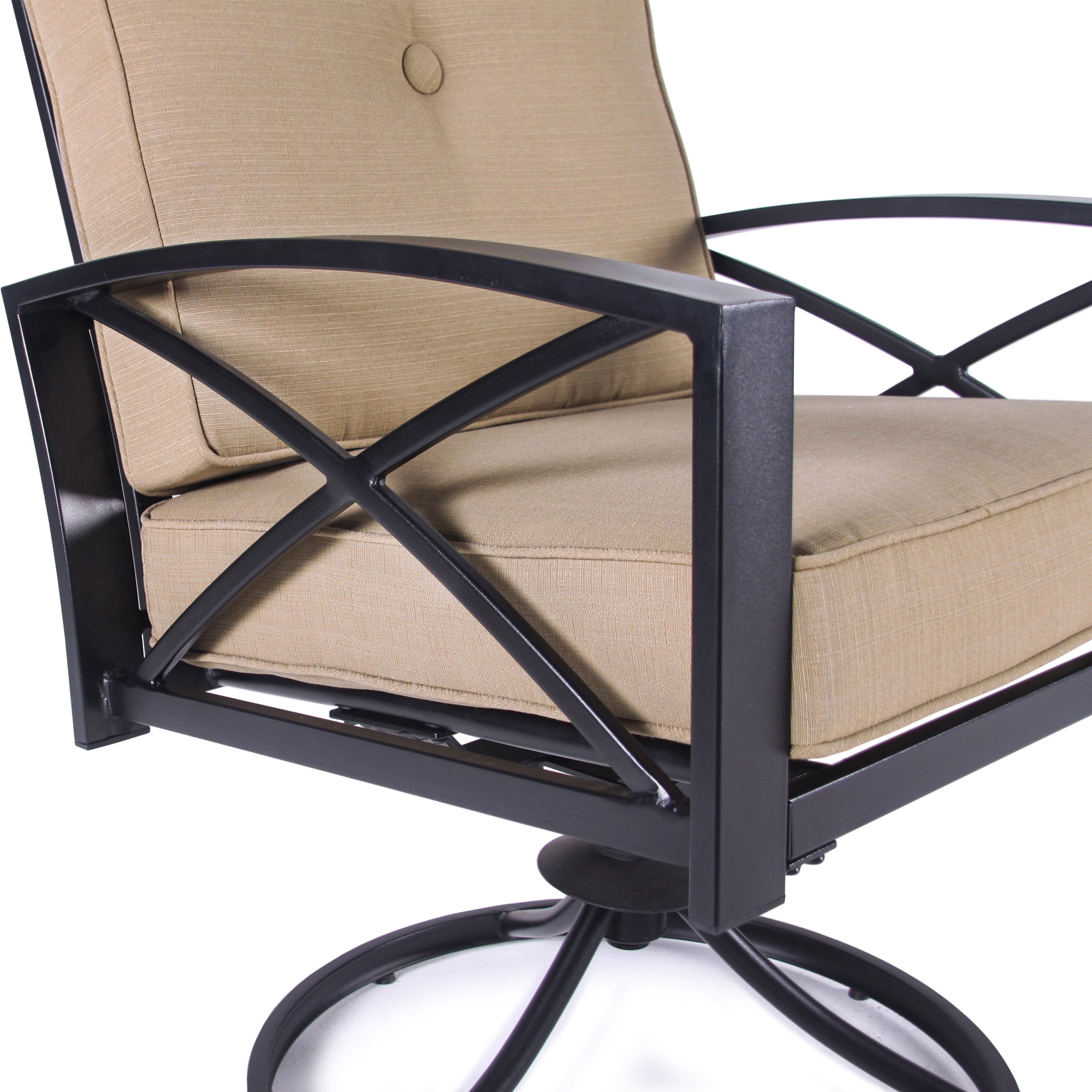 Aimee Lii 2 Pieces Outdoor Swivel Chairs, Patio Chair Rocker with Cushion for Garden, Backyard, Poolside, Bistro and Deck