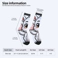 thumbnail image 4 of Whimsical Cartoon Rabbit Design Socks (2 Pairs) - Unisex Trendy Mixed Color Socks for All Seasons - Playful & Fun Style, 4 of 5
