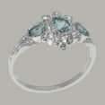 thumbnail image 2 of LBG British Made 14k White Gold Womens Ring Natural Aquamarine & Diamond Anniversary Ring - 33 size options - Size 7.5, 2 of 5