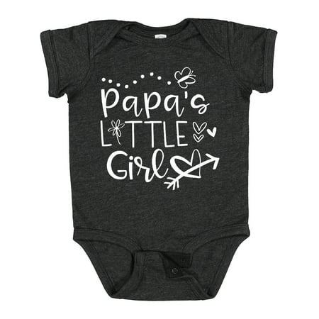 

Inktastic Papa s Little Girl with Hearts Flower and Butterfly Gift Baby Girl Bodysuit