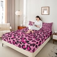 thumbnail image 4 of Homewish Animal Leopard Print 3pcs Twin Sheet Sets for Teens Boys Girls,Geometric Stripes Twin Fitted Sheet,Jungle Wildlife Print Breathable Flat Sheet,Lightweight Room Decor, 4 of 7