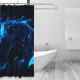 thumbnail image 2 of Shower Curtain, Blue Flames Black Fox Waterproof Fabric Plastic Shower Curtain, Drying Fast Bathroom Curtain with 9 Buttonholes, Ruffle Shower Curtain 60x72in, 2 of 8