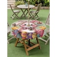 thumbnail image 3 of Sage Green Easter Bunny Outdoor Tablecloth - 60 Inch Round Dining Table Cover, Spring Easter Eggs Chicken Dots Waterproof Outdoor Table Cloth with Umbrella Hole & Zipper for Picnic/Patio/Party, 3 of 7