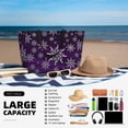 thumbnail image 5 of Wukai Snowflake Gradient Purple Print Zipper Bag,large Beach Tote Bag,Waterproof Sandproof Bag,Grocery and Picnic Tote Travel Bag, 5 of 5