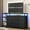 Black, variant on 9 Drawers Dressers for Bedroom with LED Lights & Powers Outlets, 53 Inch TV Stand, Entertainment Center with Drawers & Open Shelves for Living Room,Rustic Brown