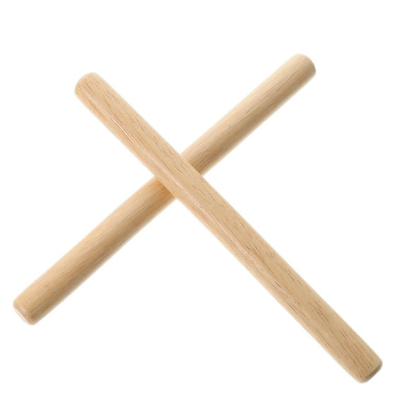 SILENRADAWN 2Pcs Rhythm Stick for Kid Drums in Light Brown 7.9X0.6X0.6in