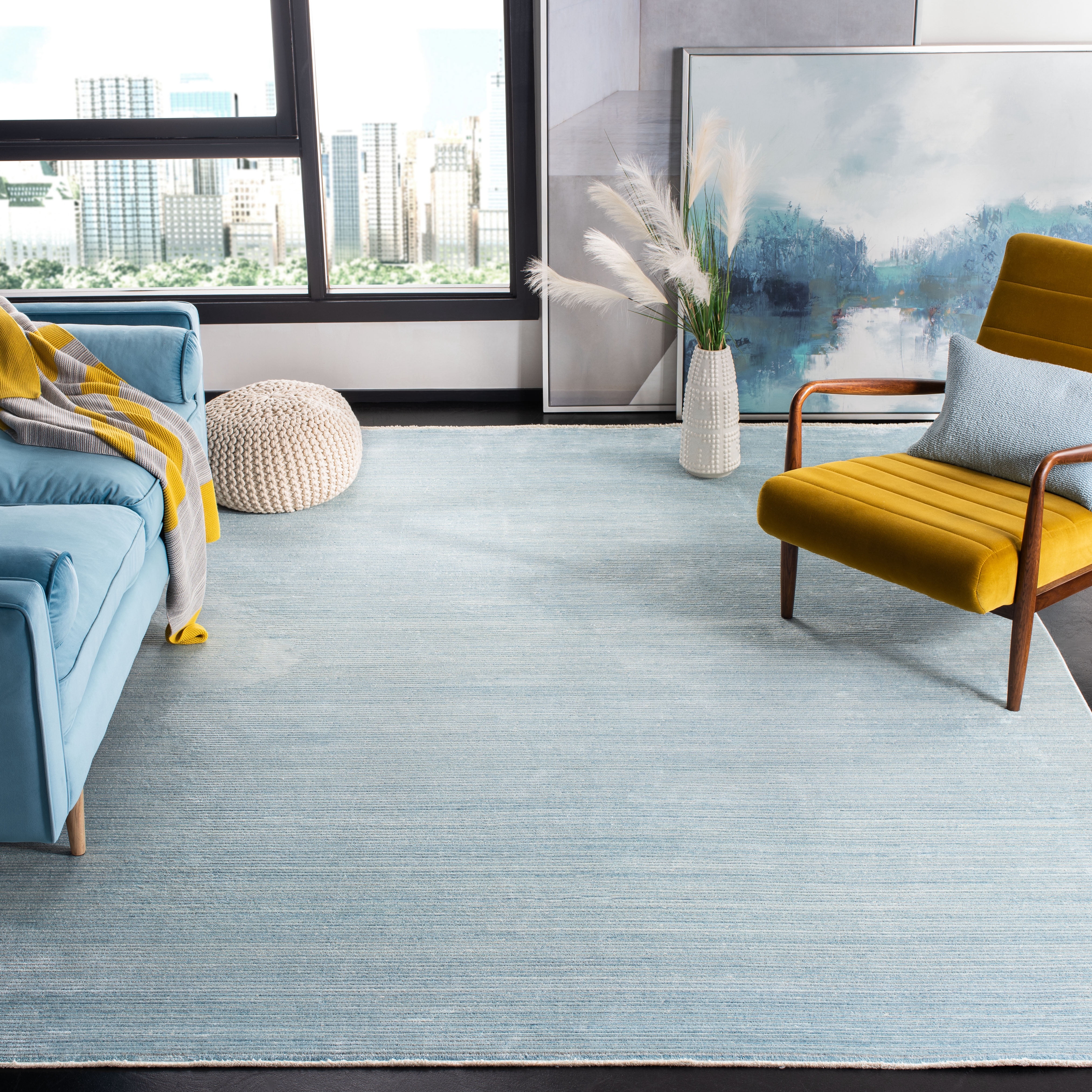 SAFAVIEH Dream Ethelyn Abstract Area Rug, Turquoise/Grey, 10' x 14'