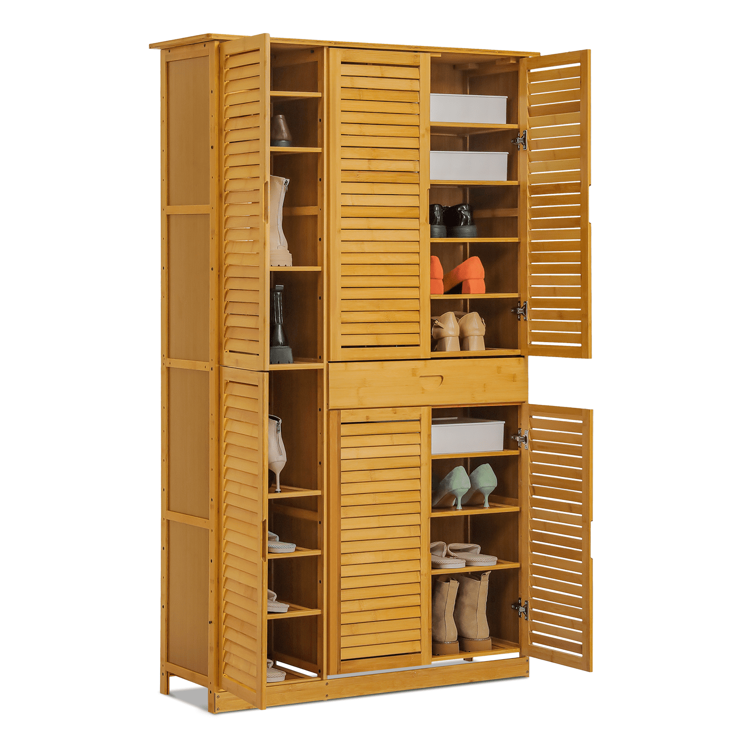 MoNiBloom 10 Tiers 30 Pairs Bamboo Shoe Rack Storage Organizer Cabinet,  Sneakers Shoes Stand for Entryway & Reviews