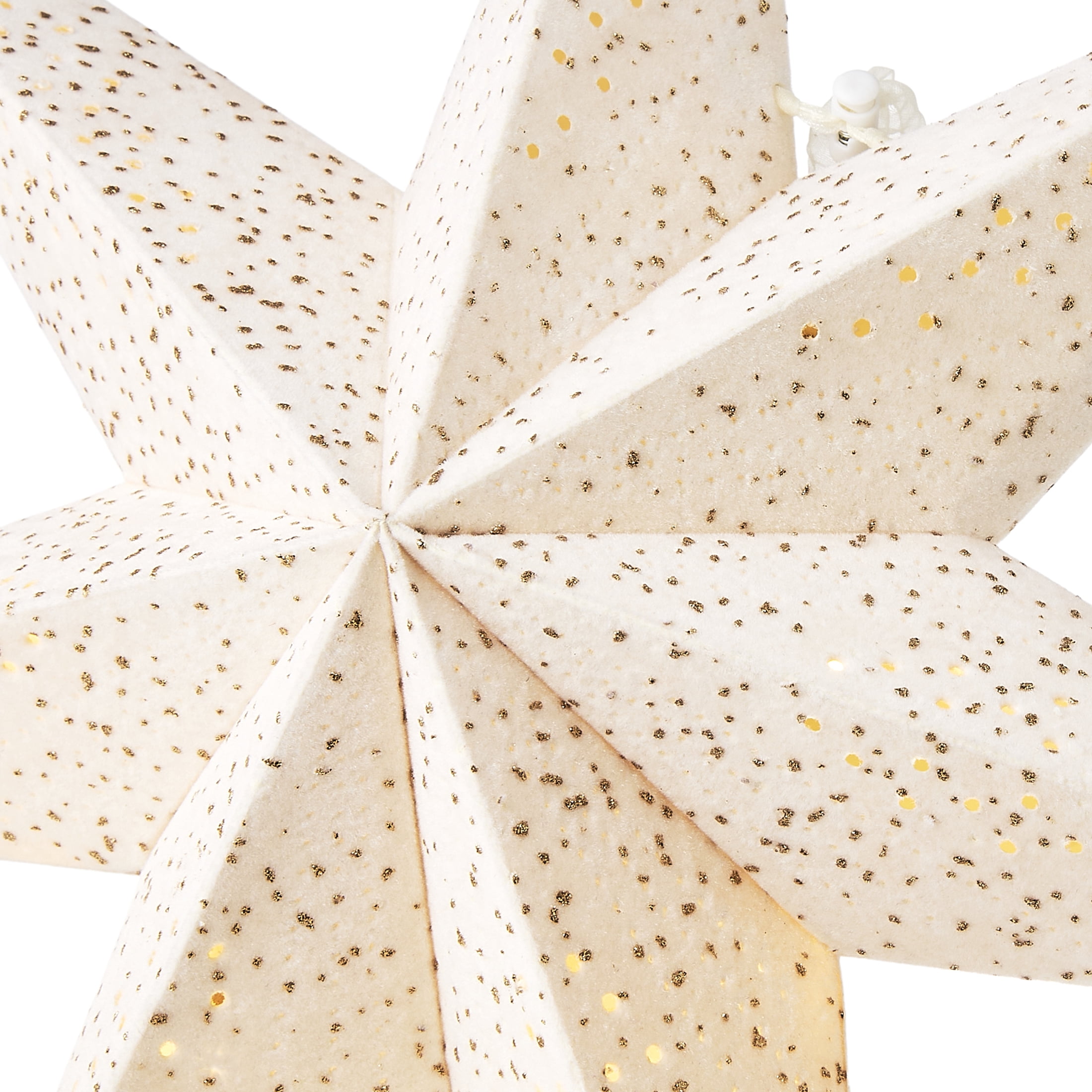 Light-Up White Battery-Operated Flocked Star Christmas Hanging Decoration, 17", by Holiday Time