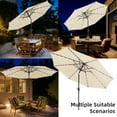 thumbnail image 7 of Autlaycil 10 ft Solar Patio Umbrellas with 32 Lights for Market Outdoor Pool, Steel Tilt Crank-Khaki, 7 of 7