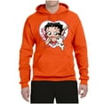 thumbnail image 2 of Wild Bobby, Betty Boop Heart Blowing Kiss Dog Betty Boop Unisex Hoodie Sweatshirt, Orange, Small, 2 of 5