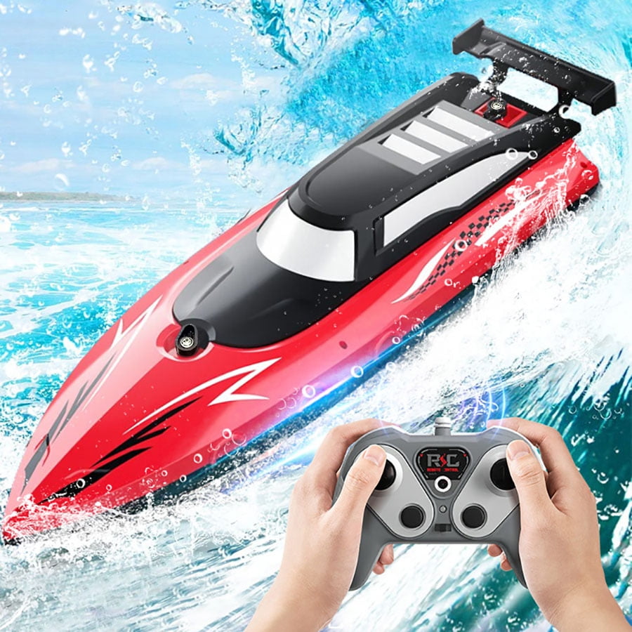 RC Boat - Remote Control Boat for Adults & Kids,12+KMH RC Boat for Pools/Lakes/River/Water with 2 Rechargeable Batteries