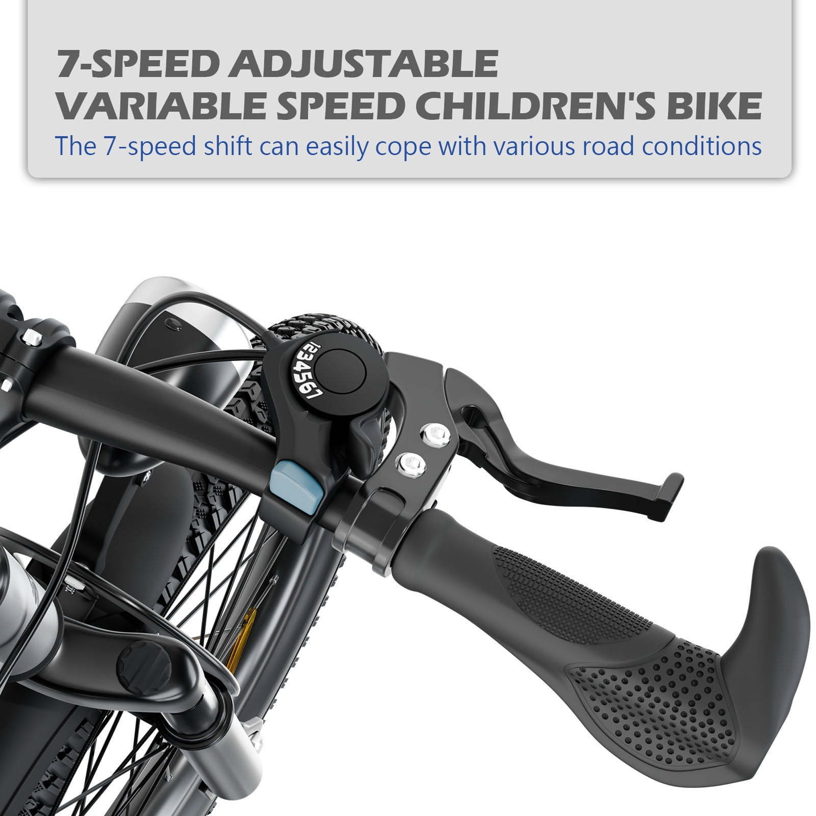 20" Mountain Bike for Kids 7-12, SHINPT Kids Bicycle with LED Light, Toddler Girls and Boys Bike with 7-Speed Gears, Boys 20 inch Bike with Shock Absorber Front Fork, Bike Ages 7-12, Pink, Silver