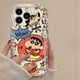 thumbnail image 4 of Linda funda de silicona a prueba de golpes c-crayon s-shinchan 3D Wave para iPhone 15 14 13 12 11 Pro Max X XR XS 8 7 6 6S Plus SE 2020, 4 of 4