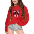 thumbnail image 1 of YOUSNH Chandails pour Enfants Filles Automne et Hiver Imprimé Lettre Col Rond Manches Longues Chandail Filles Chandails à Capuchon Rouge 5-6 Ans, 1 of 6