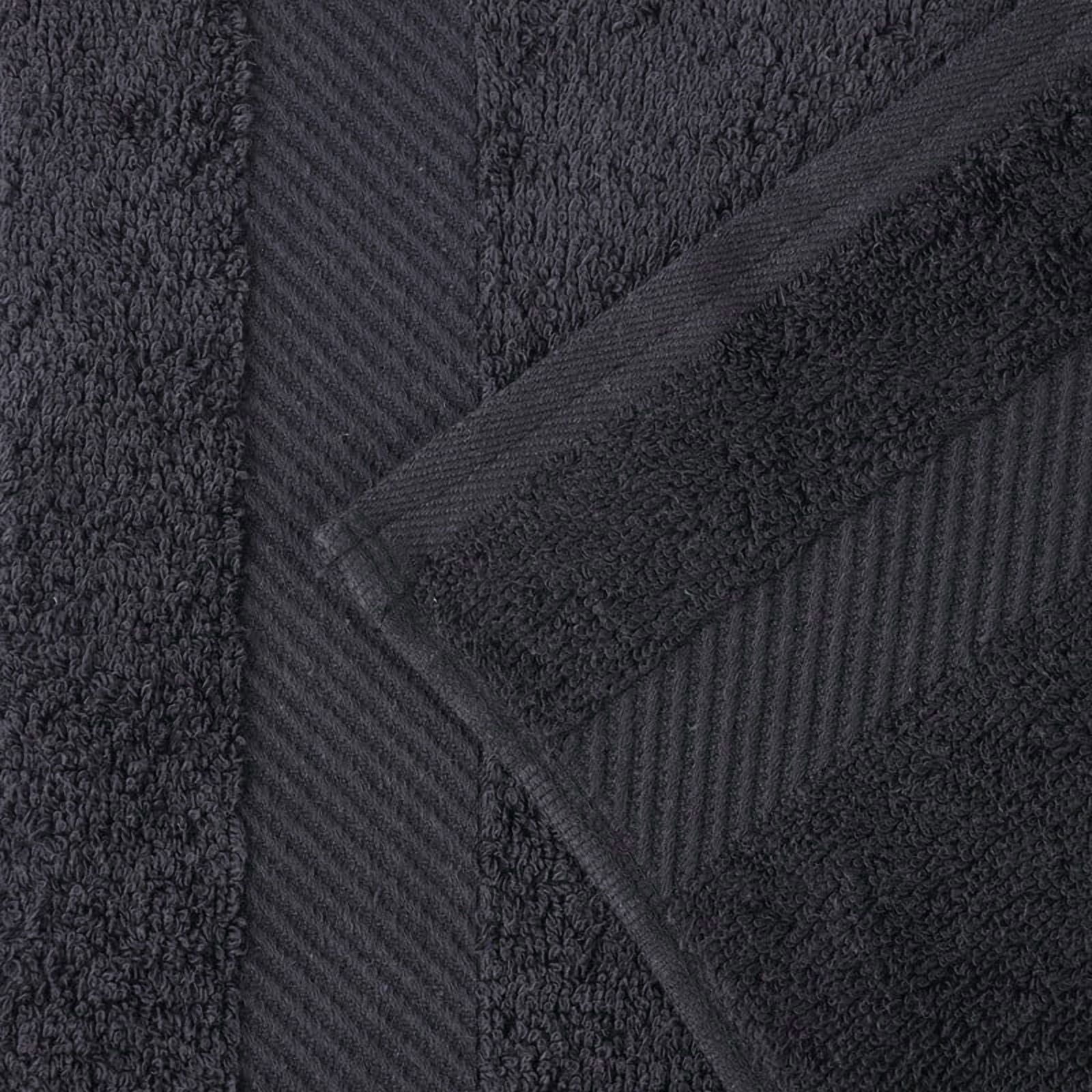 Superior Kendell Egyptian Cotton 3-Piece Towels Set, Black